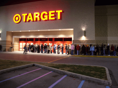 Lines outside Target awaiting the beginning of Black Friday shopping