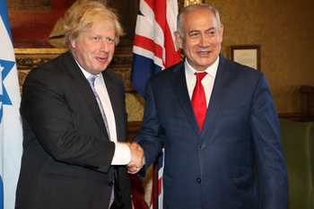 British Foreign Minister Boris Johnson and Israeli Prime Minister Benjamin Netanyahu
