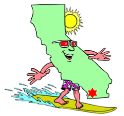 California Map featuring San Diego.
